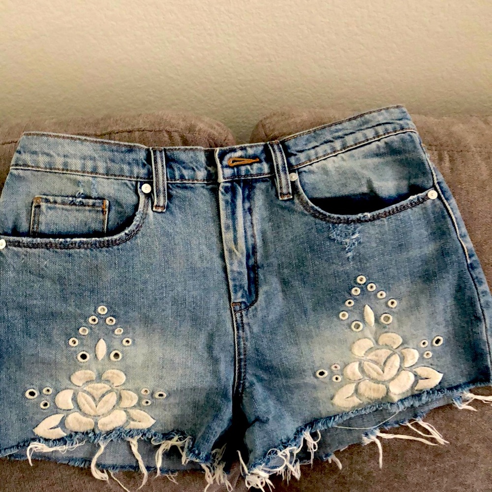 Embroidered cutoffs